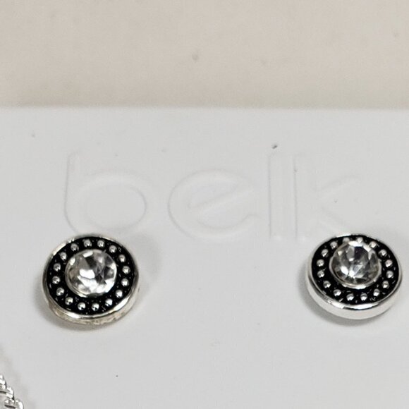 Polished Silver tone & Black Filigree Pendant Necklace, with Matching Earring - Picture 5 of 7